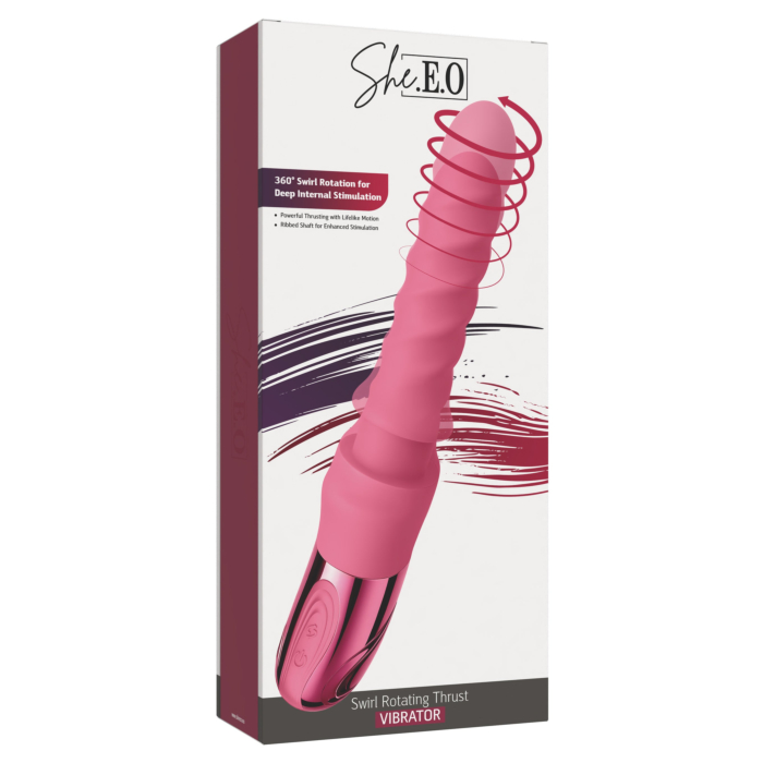She.E.O Swirl Ribbed Massaging Vibrator - Pink