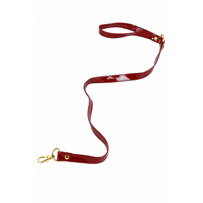 Vinyl leash with wrist strap and carabiner Burgundy