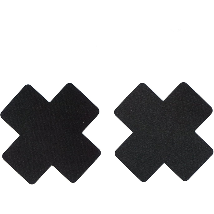 Black Cross Nipple Hiding Stickers Kinkster