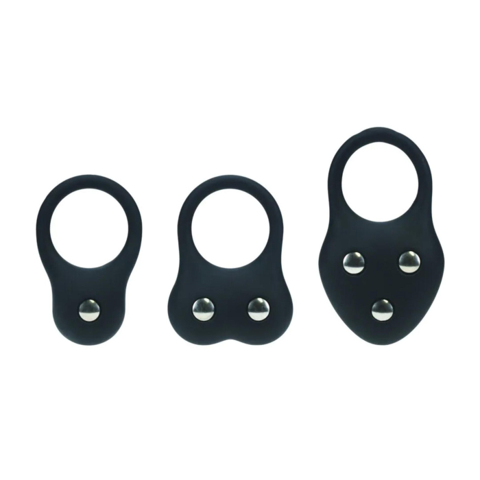 Levelz Silicone Training Cockring Set of 3 - S/M/L - Black