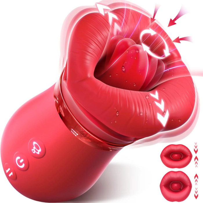 4 IN 1 Mouth Sucking-Licking Vibrator Vibrator Red
