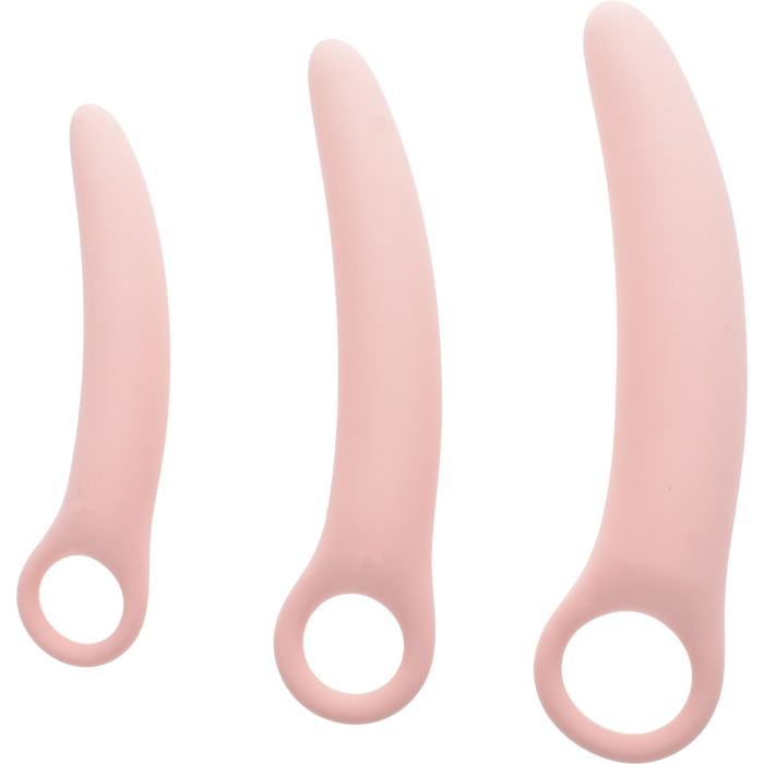 Set of 3 Super Soft & Flexible Silicone Dildos - Pink 