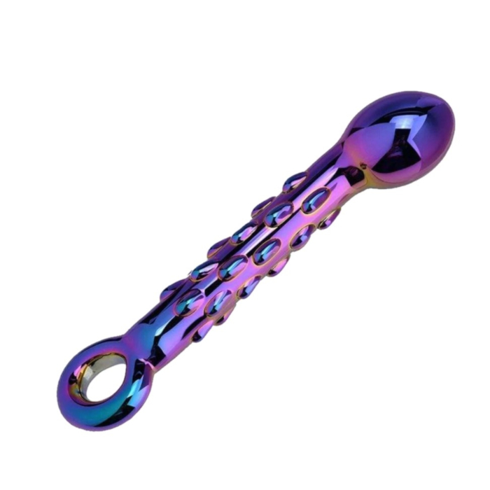 Glass Penis Chameleon with Stripes 18 cm