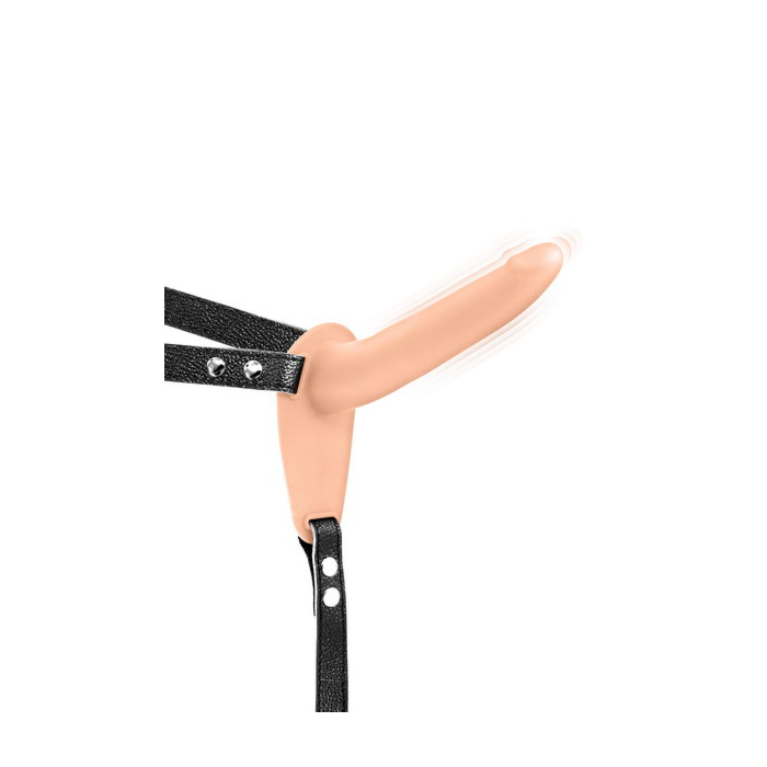 Simple Strap-On Belt with Dildo Vibrator (Skin) - Fetish Tentation