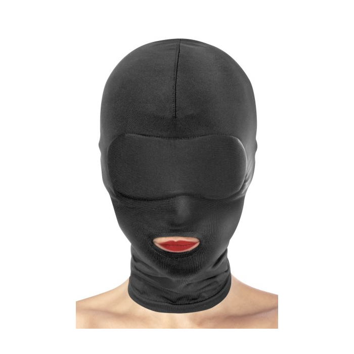 Open over the mouth fetish mask - black