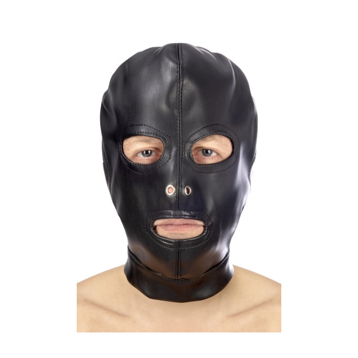 Fetish hood eyes and mouth with strap