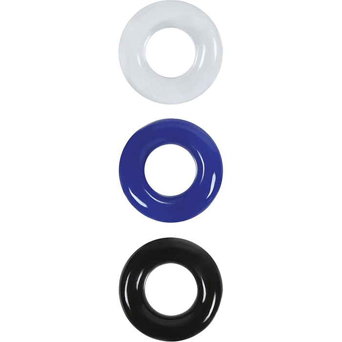 Multicolor Cock Ring Set by Kinksters