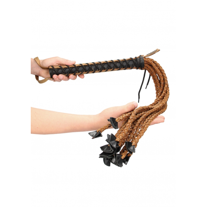 Handmade Braided 22 Tails with 12 Handle - Italian Leather