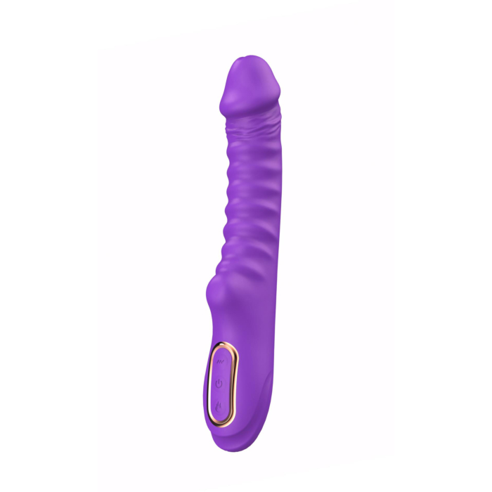 Fantasy Enyalius Ribbed Silicone Vibrator with Warming Function Purple