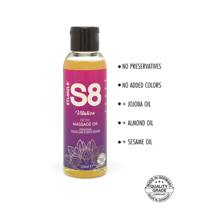 S8 Massage Oil Omani Lime & Spicy Ginger 125ml