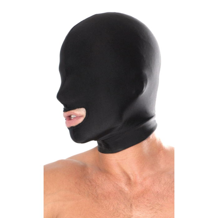 Fetish Fantasy Spandex Open Mouth Hood - Black