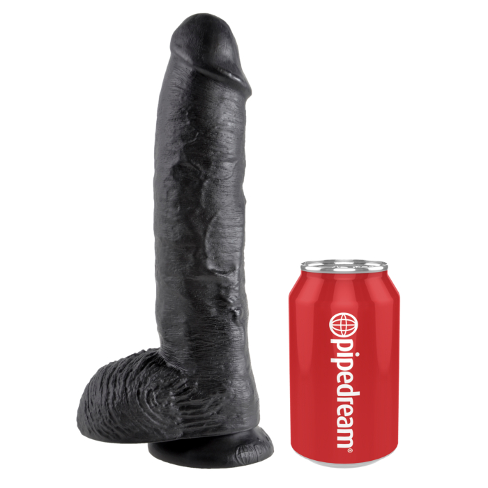 Realistic Dildo - Pipedream King Cock 10 Inch Cock With Balls Black
