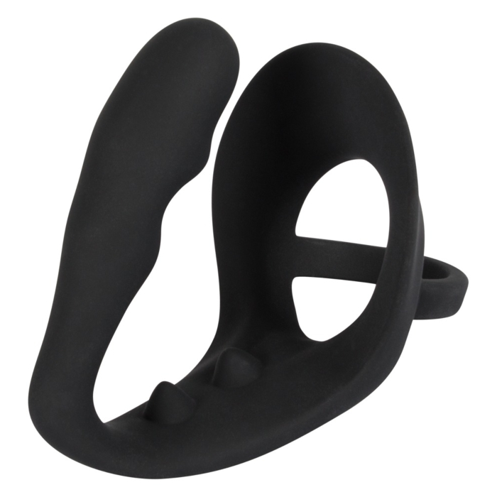Cock Ring with Butt Plug - Black Velvets Black