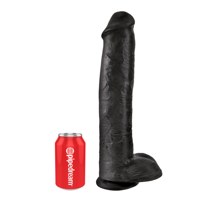 Realistic King Cock With Balls 38 cm (Black) - Pipedream