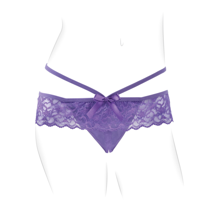 Pipedream Fantasy for Her Crotchless Panty Thrill-Her - Purple