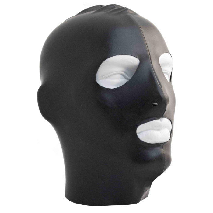 Latex Hood - Mister B Datex Hood Eyes and Mouth Open Black