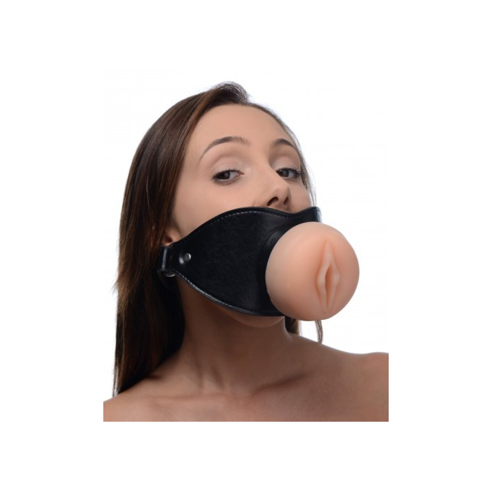 Pussy Face Oral Gag - Black by XR Brands - Master Series