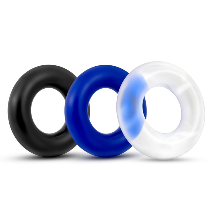 Penis Ring Set - Lovetoy Power Plus Triple Donut Ring Set Multi Color