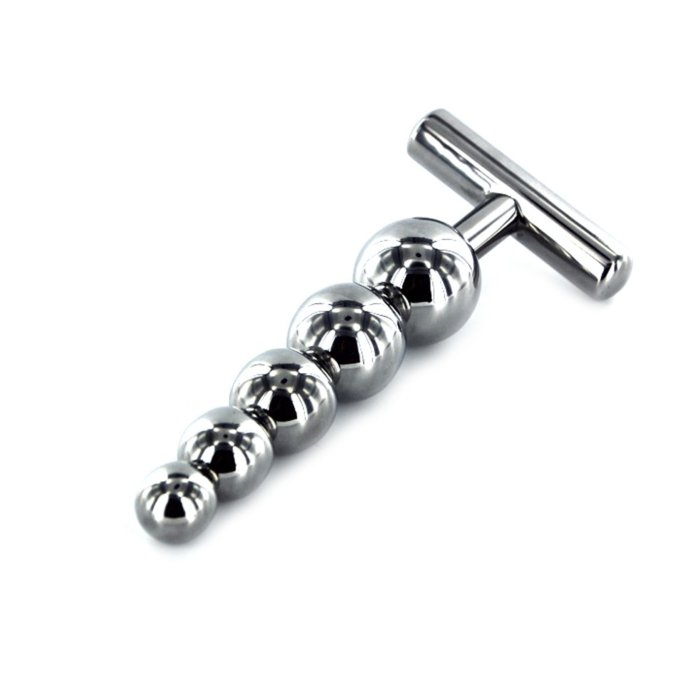 Anal Beads Plug - Kiotos Pyramid Joystick Silver 13.5cm