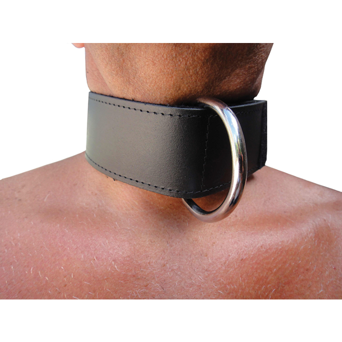 BDSM Collar - Kiotos Velcro Leather BDSM Collar Black