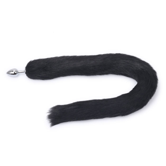 Fox Tail Butt Plug - Kiotos Long Fox Tail Butt Plug Black