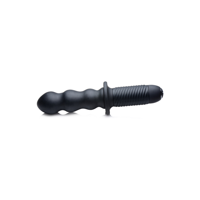 The Groove - Silicone Vibrator with Handle - Black