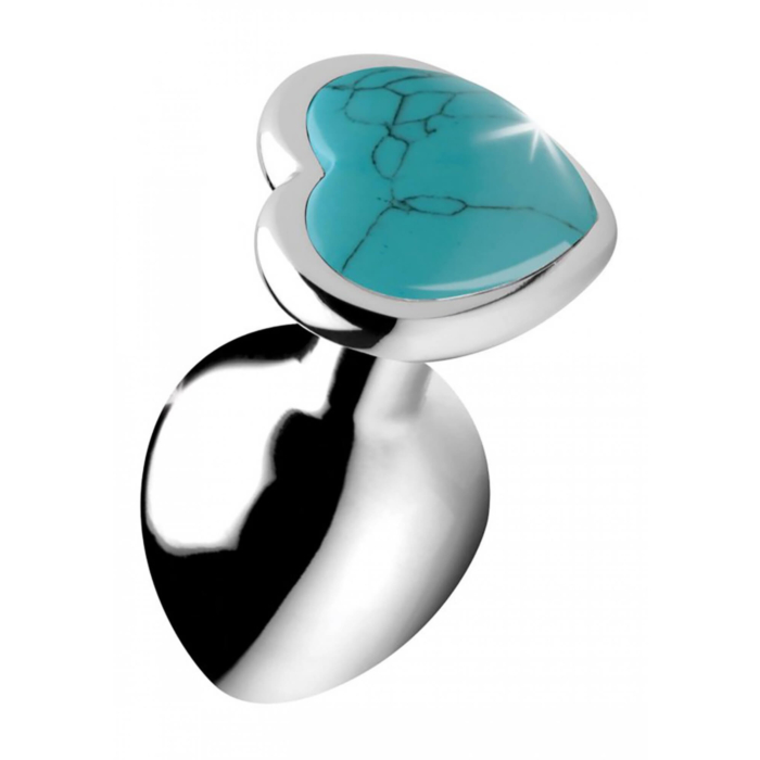 Gemstones Turquoise Heart Medium Anal Plug