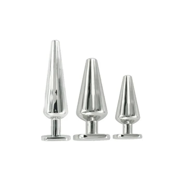 Black Label Stainless Steel Butt Plug Medium 76 x 38 mm