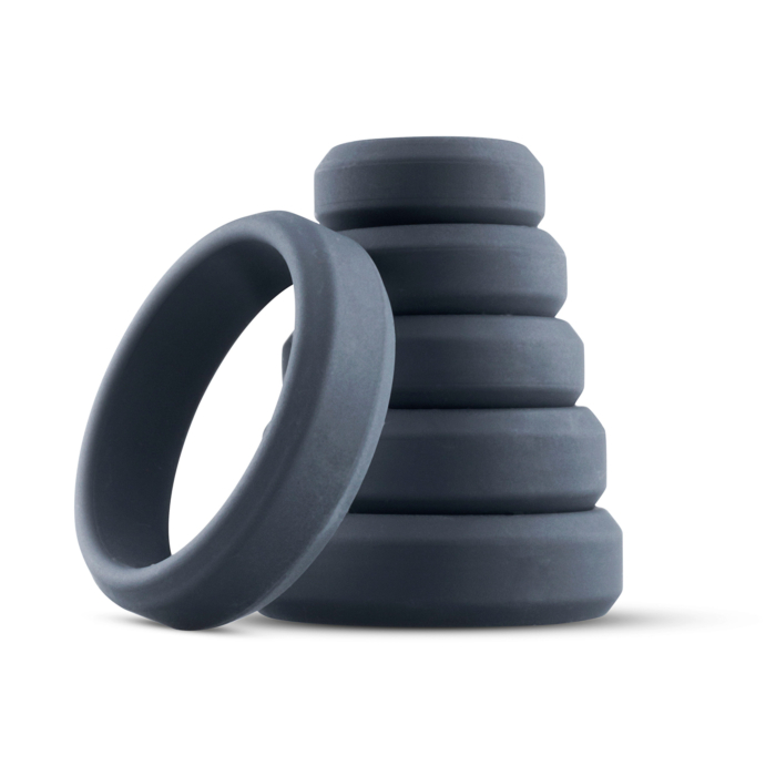 Cock Ring Set - Boners 6-Piece Cock Ring Set Gray