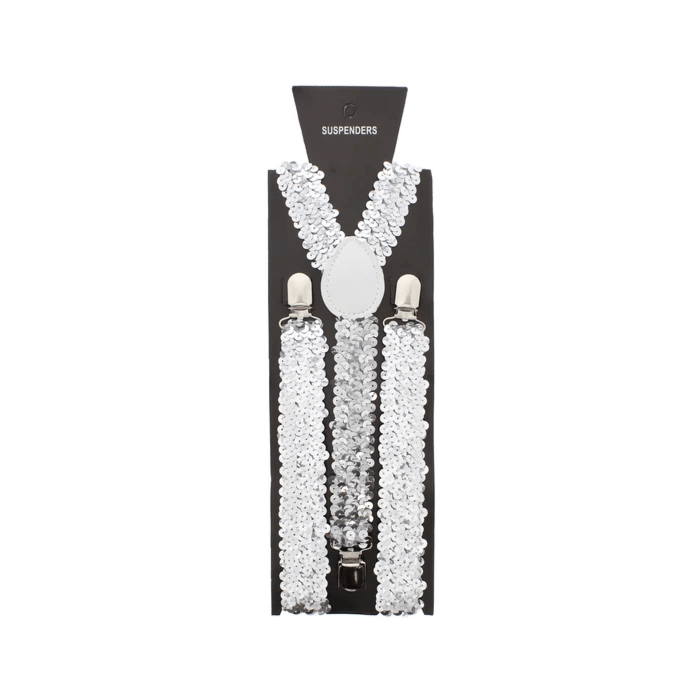 Silver 2.5cm Sequin Braces