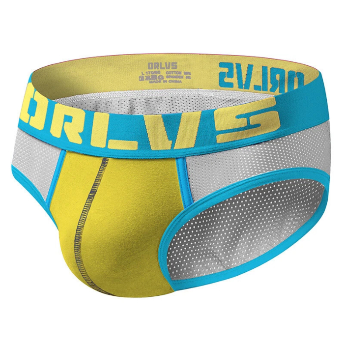 Mesh Brief Mens Underwear Yellow