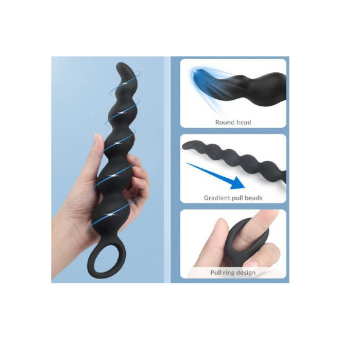 Anal Beads Revis 27 Cm Silicone Black Guilty Toys