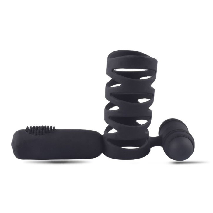 Cock ring with cage constriction and anal stimulator Lovely madness