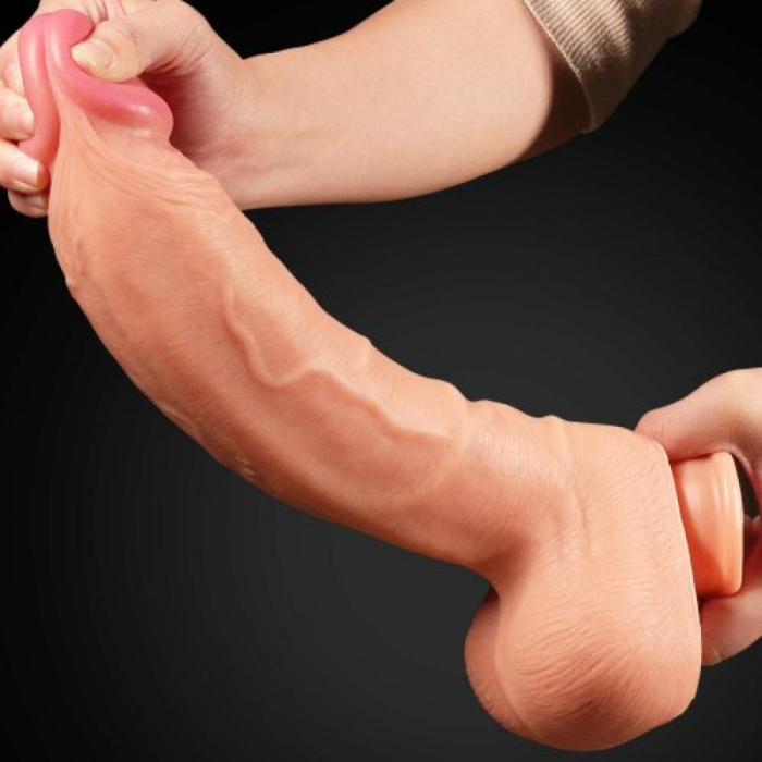 12" Dual Layered Platinum Silicone Cock - Lovetoy