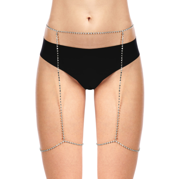 Silver rhinestone garter belt Bijoux Pour Toi