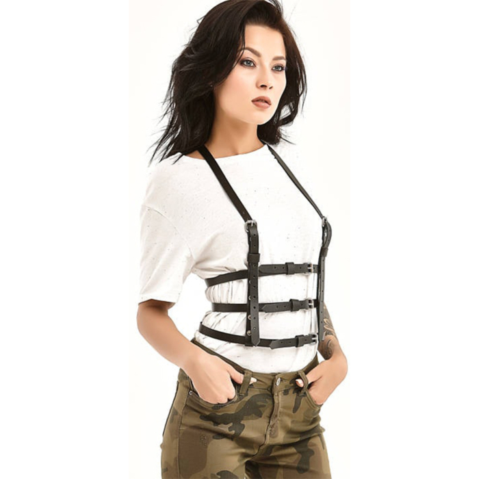 Leather Women's Fetish Harness - Lola