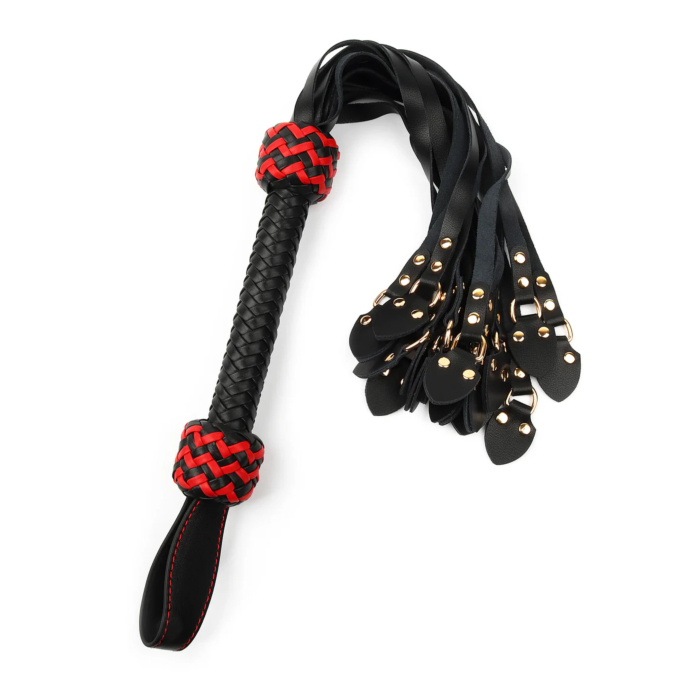 Hidden Desire Masters Real Leather Cat-o-Nine Whip - Black