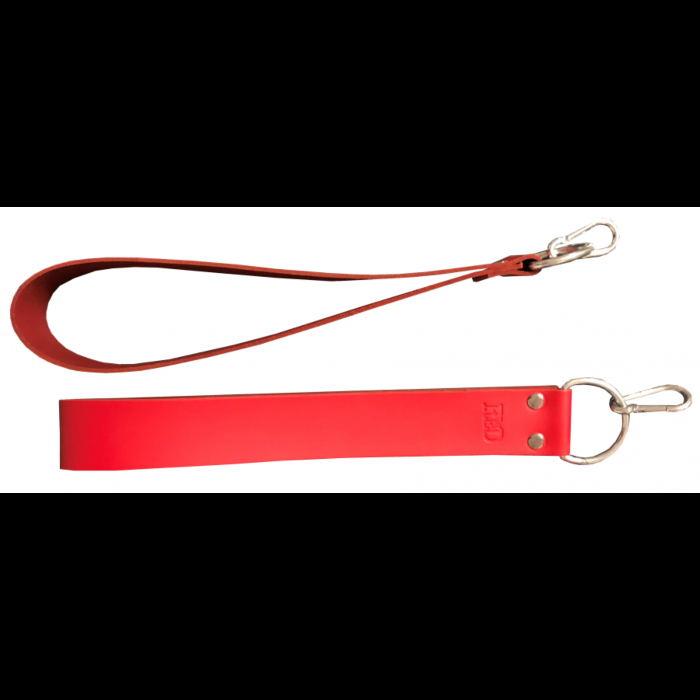 Set of 2 Red Leather Sling Stand Stands for Legs