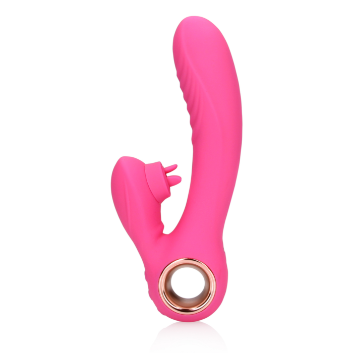 Tongue Flickering and Heating Rabbit Vibrator - Exuberant Pink *bulk
