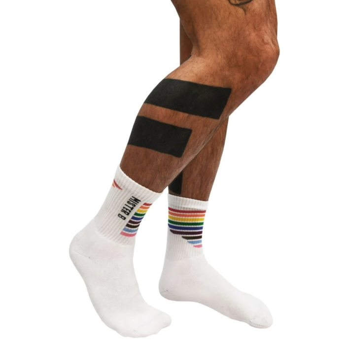 Mister B Pride Crew Socks - White 42-46