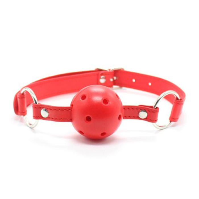 Ball for the mouth with holes - Ball Gag red