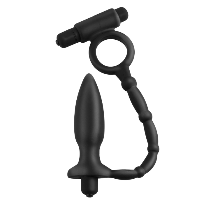 Anal Fantasy Ass-Kicker with Cockring - Black