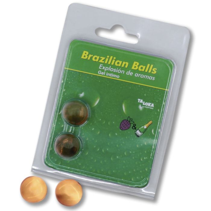 Oil-Based Lubricant Balls Strawberry and Champagne - Diablo Picante TALOKA