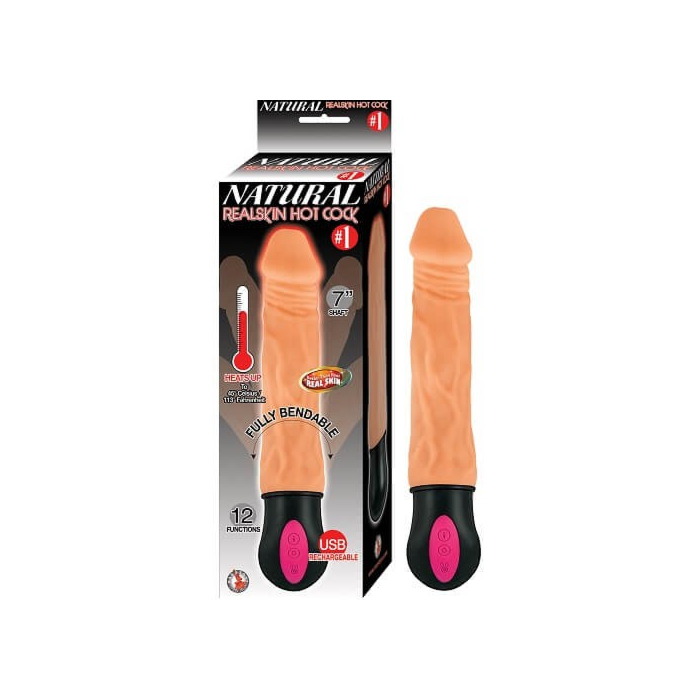 Realistic Warming and Vibrating Dildo 25 cm - Flesh