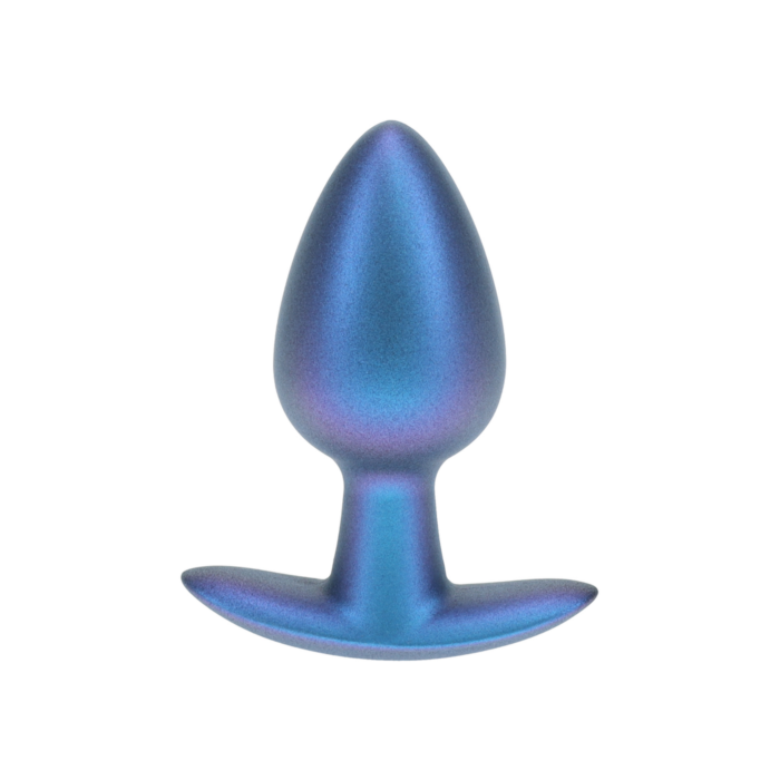 Ouch Smooth Silicone Anal Plug - Medium - 3.1" / 7,9 cm - Metallic Blue