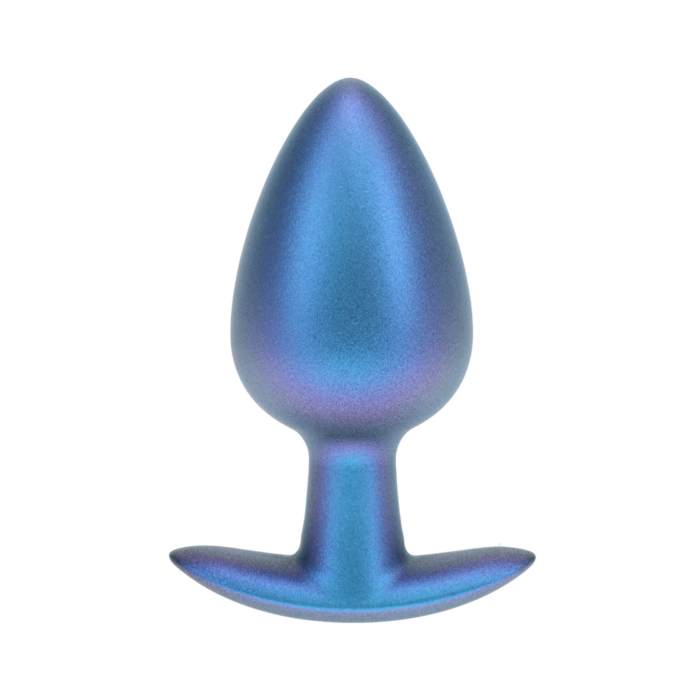 Ouch Smooth Silicone Anal Plug - Large - 3.5" / 8,9 cm - Metallic Blue