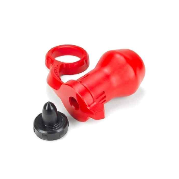 Hollow Butt Plug - Oxballs Blaster Asslock Red + Stopper Black