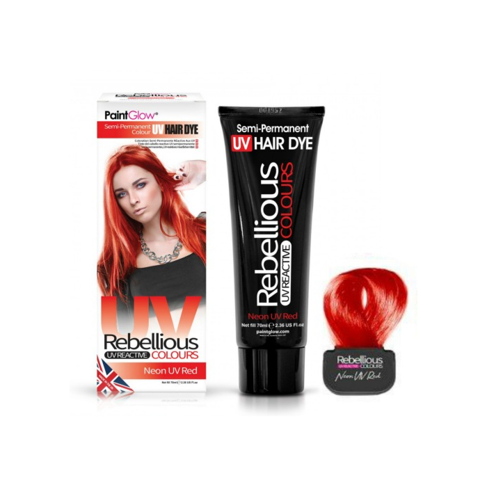 Semi-Permanent Hairdye, 70ml - Neon UV Red