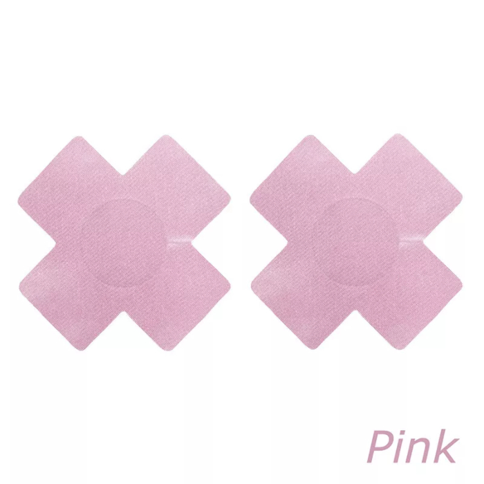 Glitter Cross Nipple Pasties Stickers Pink