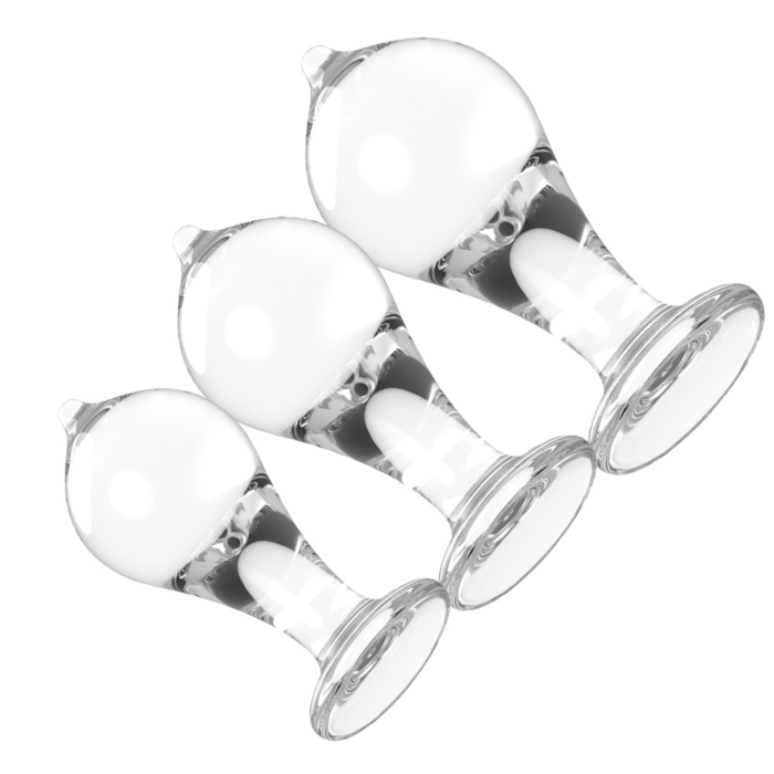 Set of 3Clear Buttplugs Acryl Fricky